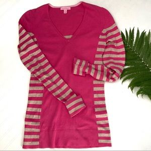 LILLY PULITZER ADELAIDE STRIPED V NECK SWEATER XS